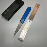 Pro-Tech 920 Godfather AUTO Folding Knife 4" 154CM Blade, Blue Aluminum Handles