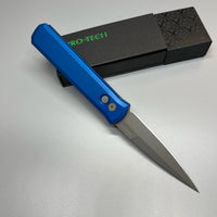 Pro-Tech 920 Godfather AUTO Folding Knife 4" 154CM Blade, Blue Aluminum Handles