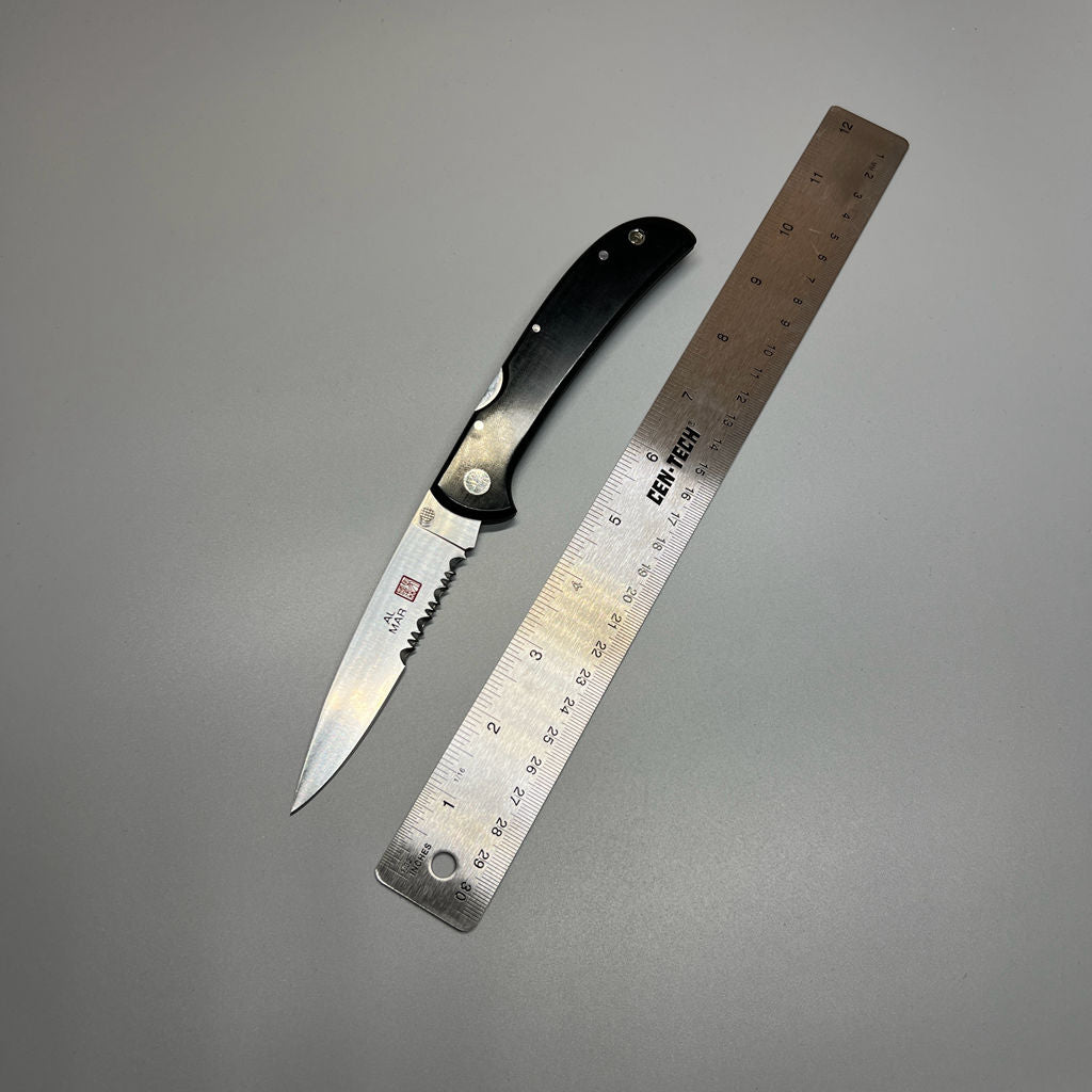 Used AL MAR collectible pocket knife old japan made micarta handle