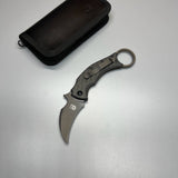 Fox Bastinelli 591 Luxury Black Bird Folding Karambit 2.25" Elmax Black Blade,  Carbon Fiber Titanium Handles