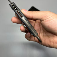 Fox Bastinelli 591 Luxury Black Bird Folding Karambit 2.25" Elmax Black Blade,  Carbon Fiber Titanium Handles