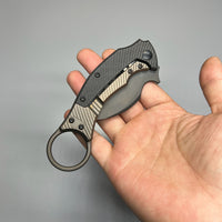 Fox Bastinelli 591 Luxury Black Bird Folding Karambit 2.25" Elmax Black Blade,  Carbon Fiber Titanium Handles