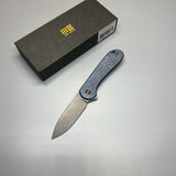 We Knife Company Elementum Flipper Knife 2.96" CPM-20CV ,Blue Titanium Handles - WE18062X-2