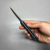 We Knife Company Elementum Flipper Knife 2.96" CPM-20CV ,Blue Titanium Handles - WE18062X-2