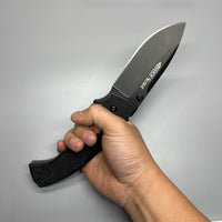 Cold Steel 62RQ-BKBK 4-Max Scout Folding Knife 4" AUS-10A Black Blade, Black Griv-Ex Handles