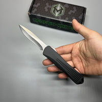 HERETIC MANTICORE E BLACK OTF AUTO KNIFE 3" RECURVE STONEWASH H029-2A