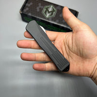 HERETIC MANTICORE E BLACK OTF AUTO KNIFE 3" RECURVE STONEWASH H029-2A