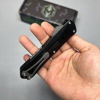 HERETIC MANTICORE E BLACK OTF AUTO KNIFE 3" RECURVE STONEWASH H029-2A