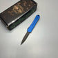 Heretic Knives Manticore S OTF AUTO 2.55" CPM-MagnaCut Black DLC Double Edge Dagger Blade, Blue Aluminum Handle with Blue CamoCarbon Top - H024-6A-BLU/CF