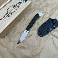 White River Knives Small Game Knife 2.625" S35VN Stonewashed Blade, Micarta Handles, Kydex