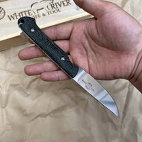 White River Knives Small Game Knife 2.625" S35VN Stonewashed Blade, Micarta Handles, Kydex