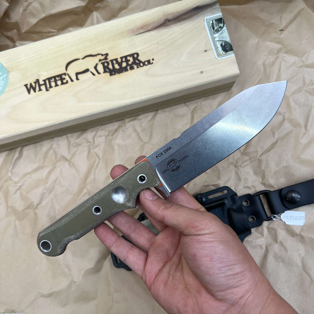 White River Knives FC5 Fixed 5" S35VN Stonewashed Blade Micarta Handles