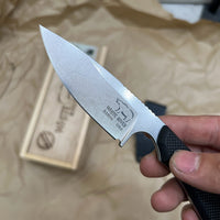 White River Knives M1 Pro Backpacker Fixed Blade Knife 3.25" S35VN Stonewashed  Black G10 Handles, Kydex WRM1-TBL