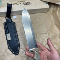 White River Knives Firecraft FC7 Fixed 7" S35VN Stonewashed Blade, Green Micarta Handles,