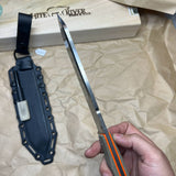 White River Knives Firecraft FC7 Fixed 7" S35VN Stonewashed Blade, Green Micarta Handles,