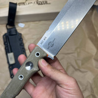 White River Knives Firecraft FC7 Fixed 7" S35VN Stonewashed Blade, Green Micarta Handles,