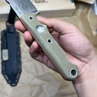 White River Knives Firecraft FC7 Fixed 7" S35VN Stonewashed Blade, Green Micarta Handles,