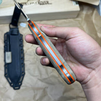White River Knives Firecraft FC7 Fixed 7" S35VN Stonewashed Blade, Green Micarta Handles,