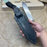 White River Knives Firecraft FC7 Fixed 7" S35VN Stonewashed Blade, Green Micarta Handles,
