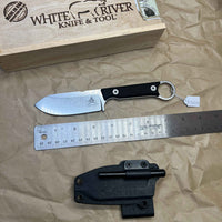 White River Knives FC3.5 Pro Fixed Blade Knife 3.5" S35VN Stonewashed, Textured Black G10 Handles,