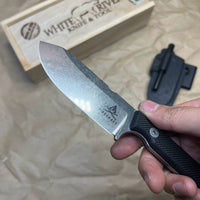 White River Knives FC3.5 Pro Fixed Blade Knife 3.5" S35VN Stonewashed, Textured Black G10 Handles,