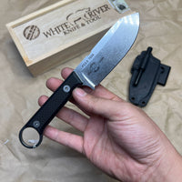 White River Knives FC3.5 Pro Fixed Blade Knife 3.5" S35VN Stonewashed, Textured Black G10 Handles,