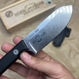 White River Knives FC3.5 Pro Fixed Blade Knife 3.5" S35VN Stonewashed, Textured Black G10 Handles,