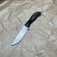 BUSSE Custom G10 base and wooden handle inlaid with mammoth fossil mosaic rivets INFI  RadioActive Mean street