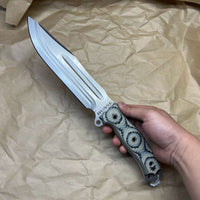 BUSSE Hell Razor ll Stonewashed with tan/black g10