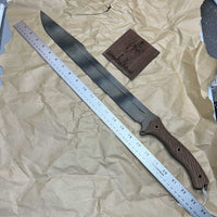 BUSSE F16 sword shadow camo coating with tan canvas handles