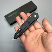 Pro-Tech 3452 Newport Tuxedo AUTO Folding Knife 3" S35VN Black DLC Plain Blade, Black Aluminum Handles with Ivory Micarta Inlay
