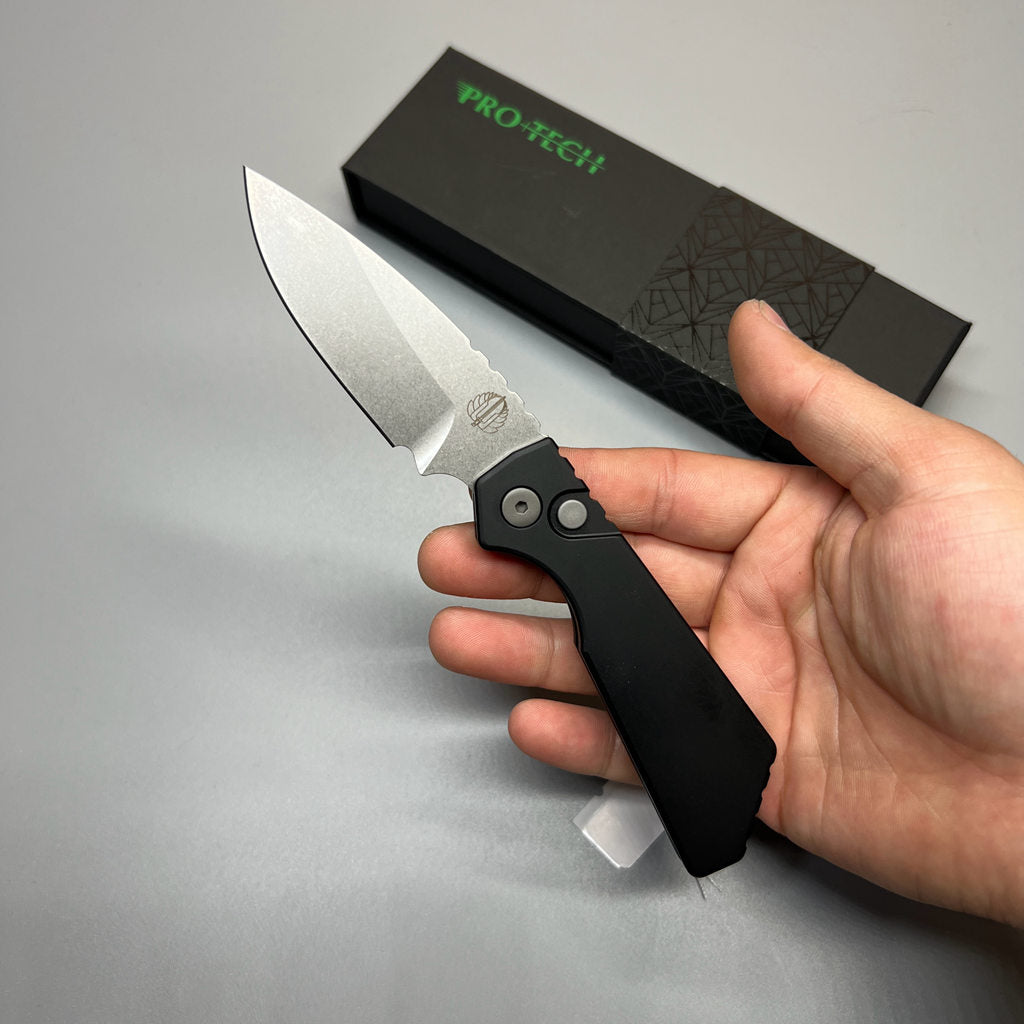 Strider + Pro-Tech PT Automatic Knife Black (2.75" Stonewash Magnacut)
