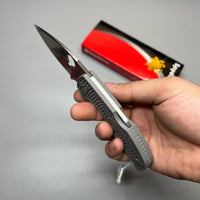 Spyderco Native 5 Lightweight Folding Knife 2.95" Maxamet Satin Plain Blade, Gray FRN Handles - C41PGY5