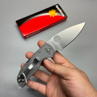 Spyderco Native 5 Lightweight Folding Knife 2.95" Maxamet Satin Plain Blade, Gray FRN Handles - C41PGY5