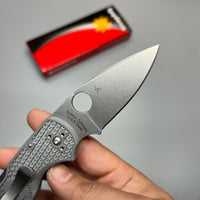 Spyderco Native 5 Lightweight Folding Knife 2.95" Maxamet Satin Plain Blade, Gray FRN Handles - C41PGY5