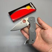 Spyderco Native 5 Lightweight Folding Knife 2.95" Maxamet Satin Plain Blade, Gray FRN Handles - C41PGY5