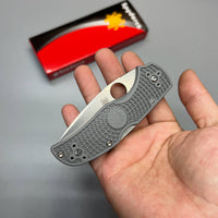 Spyderco Native 5 Lightweight Folding Knife 2.95" Maxamet Satin Plain Blade, Gray FRN Handles - C41PGY5