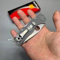 Spyderco Native 5 Lightweight Folding Knife 2.95" Maxamet Satin Plain Blade, Gray FRN Handles - C41PGY5