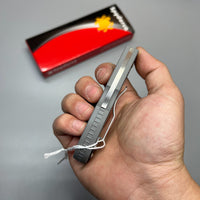 Spyderco Native 5 Lightweight Folding Knife 2.95" Maxamet Satin Plain Blade, Gray FRN Handles - C41PGY5