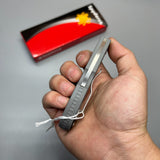 Spyderco Native 5 Lightweight Folding Knife 2.95" Maxamet Satin Plain Blade, Gray FRN Handles - C41PGY5