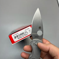 Spyderco Native 5 Lightweight Folding Knife 2.95" Maxamet Satin Plain Blade, Gray FRN Handles - C41PGY5
