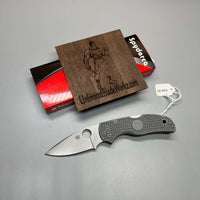 Spyderco Native 5 Lightweight Folding Knife 2.95" Maxamet Satin Plain Blade, Gray FRN Handles - C41PGY5