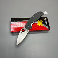 Spyderco Sage 1 Folding Knife 3" Maxamet Satin Plain Blade, Cool Gray G10 Handles - C123GPGY