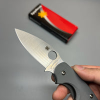 Spyderco Sage 1 Folding Knife 3" Maxamet Satin Plain Blade, Cool Gray G10 Handles - C123GPGY