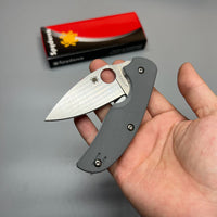 Spyderco Sage 1 Folding Knife 3" Maxamet Satin Plain Blade, Cool Gray G10 Handles - C123GPGY