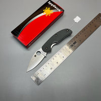 Spyderco Sage 1 Folding Knife 3" Maxamet Satin Plain Blade, Cool Gray G10 Handles - C123GPGY