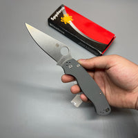 Spyderco C81GPDGY2 Paramilitary 2 Folding Knife 3.47" Maxamet Satin Blade, Dark Gray G10 Handles