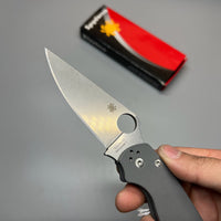 Spyderco C81GPDGY2 Paramilitary 2 Folding Knife 3.47" Maxamet Satin Blade, Dark Gray G10 Handles