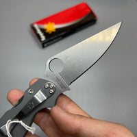Spyderco C81GPDGY2 Paramilitary 2 Folding Knife 3.47" Maxamet Satin Blade, Dark Gray G10 Handles