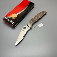 Spyderco Endura 4 Folding Knife 3.875" Satin Combo Blade, Stainless Steel Handles - C10PS
